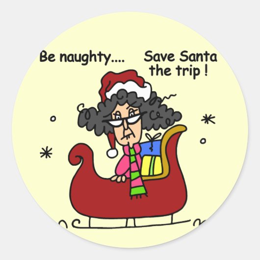 Wees Naughty Ronde Sticker (Voorkant)