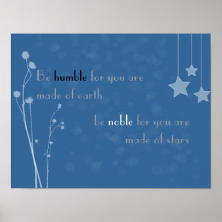 'Wees nederig, wees nobel' poster