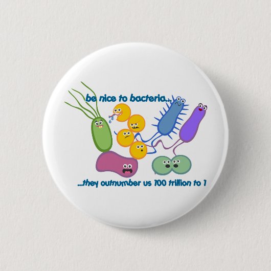 Wees Nicer in bacteriën Ronde Button 5,7 Cm (Voorkant)