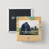 Wees niet bang vierkante button 5,1 cm (Voorkant /achterkant)