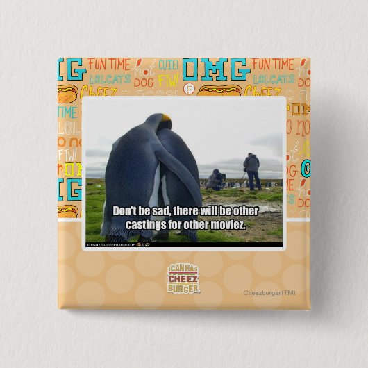 Wees niet bang vierkante button 5,1 cm (Voorkant)