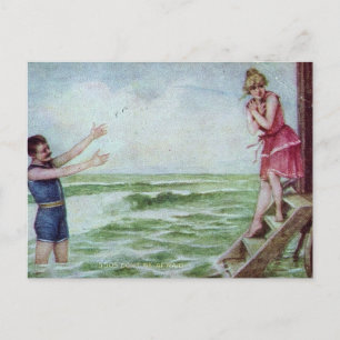 Wees niet bang voor badpakken uit 1910 briefkaart