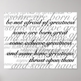 Wees niet bang voor grootsheid poster