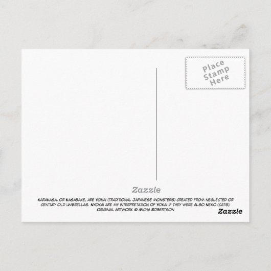 "Wees niet bang. We zijn aardige monsters!" Briefkaart (Achterkant)