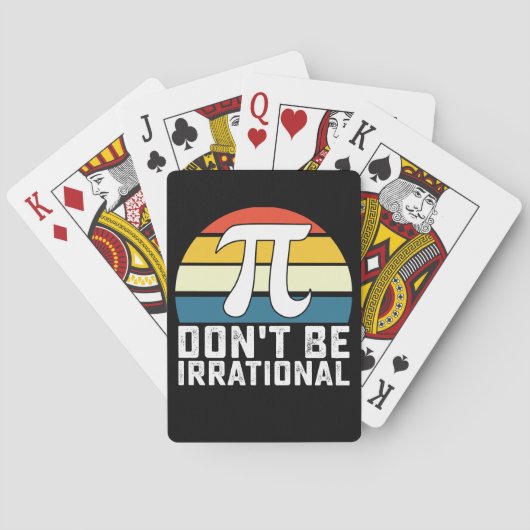 Wees niet irrationeel in de Wiskunde van PI Day Pokerkaarten (Achterkant)