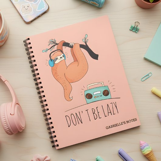 Wees niet lui - grappige Slote Notitieboek