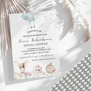 Wees niet te laat Alice in Wonderland Vrijgezellen Kaart