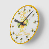 Wees niet te laat Bumble Bee Fun Ronde Klok (Hoek)