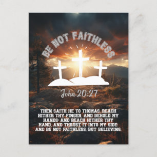 Wees niet trouweloos Johannes 20:27 Bijbelvers Briefkaart