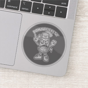 Wees niet zout, grappige illustratie sticker