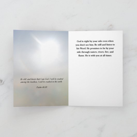 Wees nog steeds Christelijk Wenskaart voor aanmoed Kaart (Binnen)