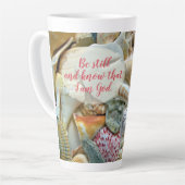 Wees nog steeds Christelijke  scripts Latte Mok (Linkerhoek)