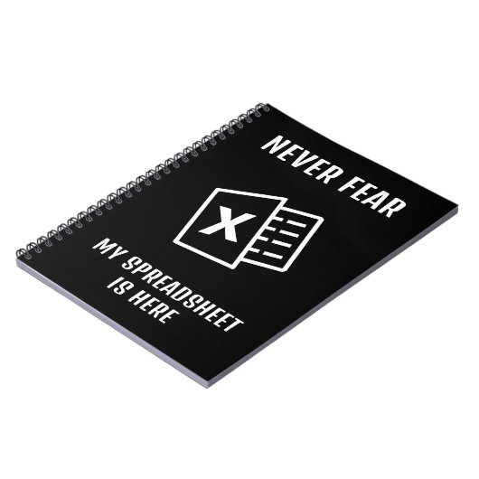 Wees nooit bang dat mijn spreadsheet grappig is notitieboek (Linkerzijde)