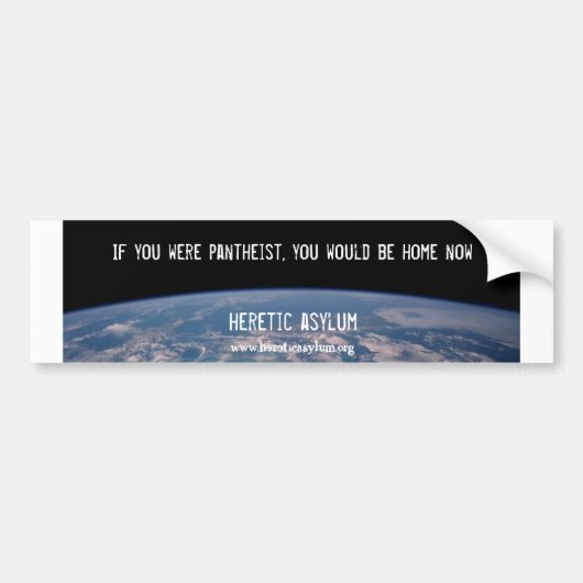 Wees nu thuis bumpersticker (Voorkant)