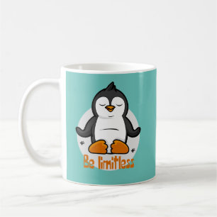 Wees onbeperkt Kawaii Funny Penguin Doing Yoga Pos Koffiemok