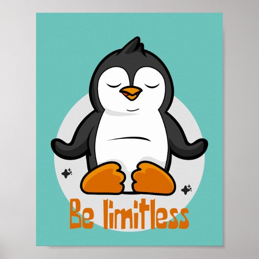 Wees onbeperkt Kawaii Funny Penguin Doing Yoga Pos Poster (Voorkant)
