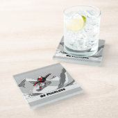 Wees onbevreesd - Snowboarder Glazen Onderzetter (Schuin)