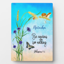 Wees ongerust over niets Filippijnen 4:6 Fotoplaat