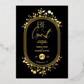 Wees onze Fancy filialen van het Guest Black Weddi Folie Uitnodiging (Voorkant)