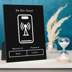 Wees onze gast bruiloft wifi informatie wachtwoord fotoplaat