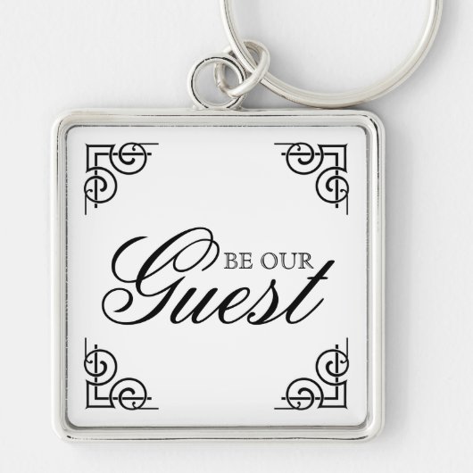 Wees onze gast decoratieve typografie sleutelhanger (Voorkant)