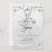 Wees onze gast Prinses Wit Zilver Sweet 16 Feestje Kaart (Voorkant)