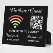 Wees onze gast QR-code WiFi-netwerk en wachtwoord Fotoplaat (Zijkant)