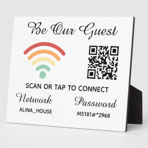 Wees onze gast QR-code WiFi-netwerk en wachtwoord Fotoplaat