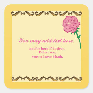 Wees onze gast-Roze Elegante Verjaardagsfeestje Vierkante Sticker