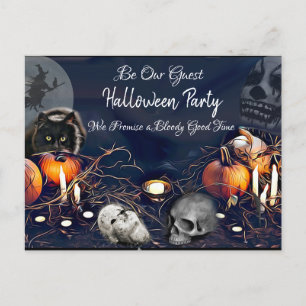 Wees onze gast, spookachtige Halloween-feestuitnod Briefkaart