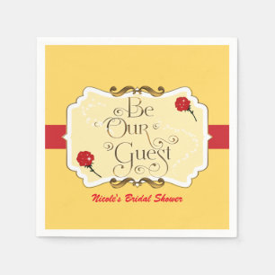Wees onze gast Yellow & Red Rose Princess Party Servet