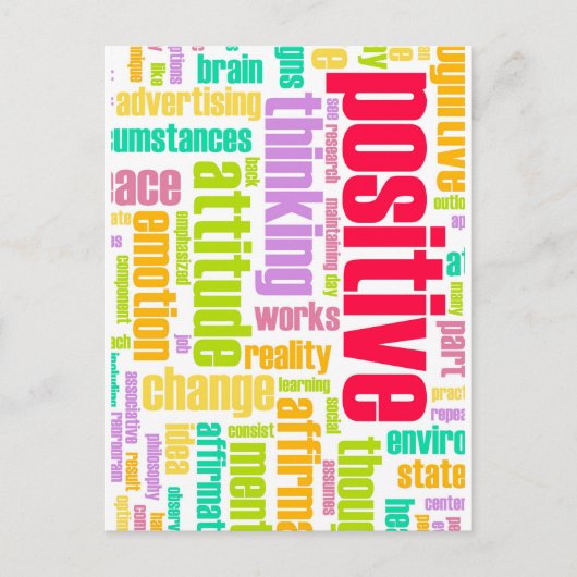 Wees positief! Blijf positief! Briefkaart (Voorkant)