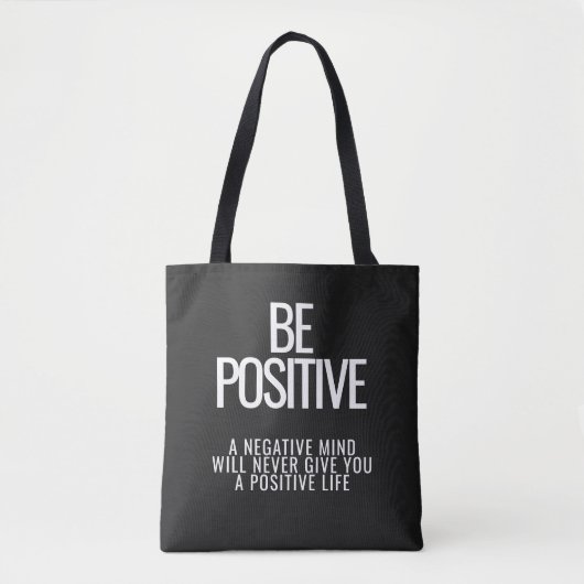 Wees positief Canvas tas – Inspirerend schoudertas (Voorkant)