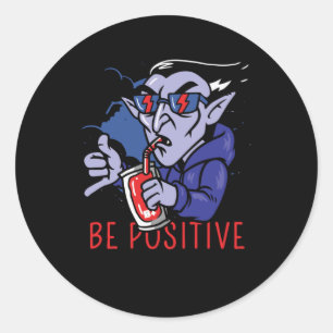Wees positief vampier ronde sticker