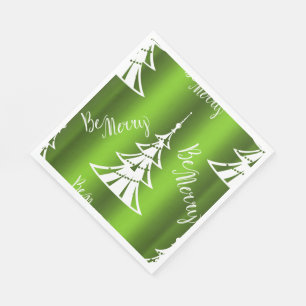 Wees prettig groen kerstfeest servet