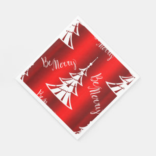 Wees prettig rood kerstfeest servet
