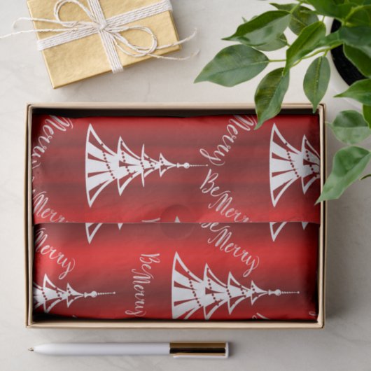 Wees prettig rood kerstfeest tissuepapier (Geschenk)