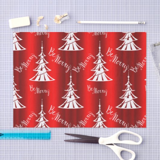 Wees prettig rood kerstfeest tissuepapier (Craft)