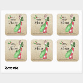 Wees prettige kerstcadeaustickers vierkante sticker (Vel)