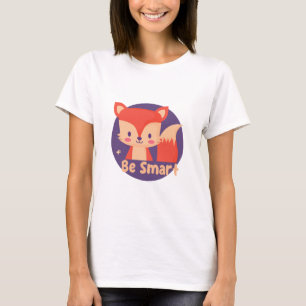 Wees slim Kawaii Funny Cute Baby Fox Red Color T-shirt