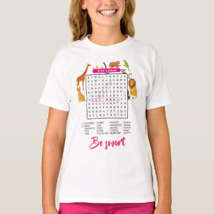 Wees slim voor slimme meisjes, Educatief Woordzoek T-shirt