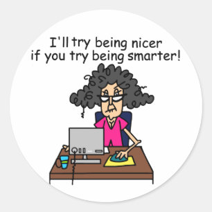 Wees slimmer, ik zal aardiger zijn ronde sticker