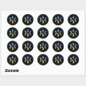 Wees ster op zwart ronde sticker (Vel)