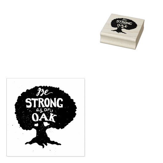 Wees sterk als eikel rubberstempel (Gestempeld)