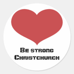 Wees sterk Christchurch rondstickers Ronde Sticker