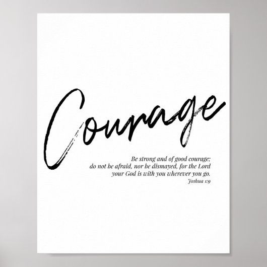 Wees sterk en goed moedig... Joshua 1:9 Poster (Voorkant)