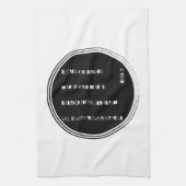 "Wees sterk en moedig" Bijbelvers uit Joshua Theedoek (Verticaal)