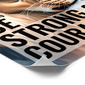 Wees sterk en moedig Christelijke Wall Art Print (Hoek)