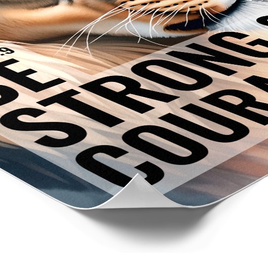 Wees sterk en moedig Christelijke Wall Art Print (Hoek)