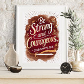 Wees sterk en moedig Deuteronomium 31:6 Leeuwenkun Poster